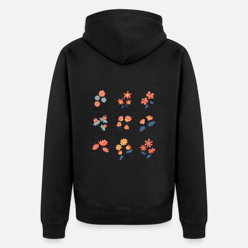 Wildblumen Botanik Blumen - Unisex Premium Bio Zip Hoodie - Schwarz