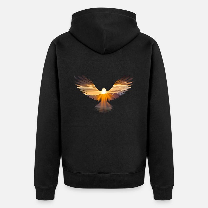 Eagle s Gaze Freedom - Unisex Premium Bio Zip Hoodie - Schwarz