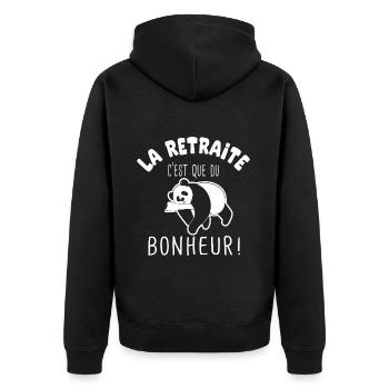 humour retraite c est du bonheur cadeau retraite - Veste à capuche bio Premium Unisexe - noir - Dos - Nico (187cm)