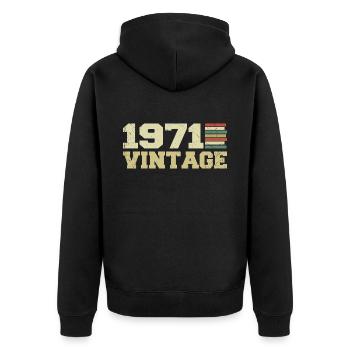 1971 Birthday Gift 1971 Vintage 1971 Gift - Unisex Premium Organic Zip Hoodie - black - Back - Nico (187cm)