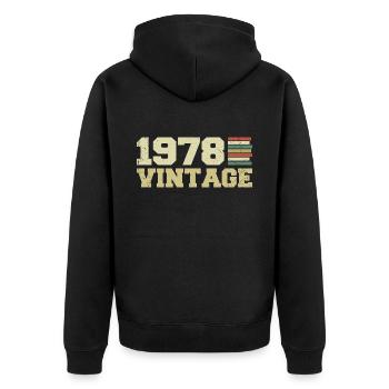 Gift 1978 Birthday Gift 1978 Vintage 1978 - Unisex Premium Organic Zip Hoodie - black - Back - Nico (187cm)