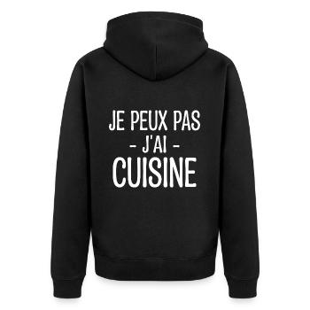 Je Peux Pas J'ai Cuisine Cadeau Cuisinier - Veste à capuche bio Premium Unisexe - noir - Dos - Nico (187cm)