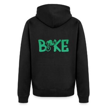 Bike Biken Fahrrad - Unisex Premium Bio Zip Hoodie - Schwarz - Hinten - Nico (187cm)