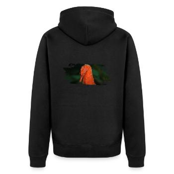Tauchen Diving Seahorse Seepferdchen - Unisex Premium Bio Zip Hoodie - Schwarz - Hinten - Nico (187cm)