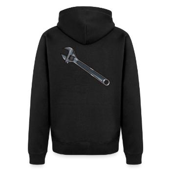 Schraubenschlüssel - Unisex Premium Bio Zip Hoodie - Schwarz - Hinten - Nico (187cm)