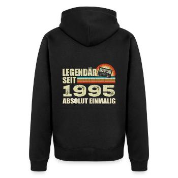 Légendaire depuis 1995 - absolument unique - Veste à capuche bio Premium Unisexe - noir - Dos - Nico (187cm)