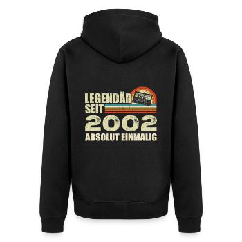 Légendaire depuis 2002 - absolument unique - Veste à capuche bio Premium Unisexe - noir - Dos - Nico (187cm)