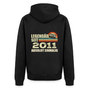 Légendaire depuis 2011 - absolument unique - Veste à capuche bio Premium Unisexe - noir - Dos - Nico (187cm)