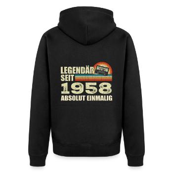 Légendaire depuis 1958 - absolument unique - Veste à capuche bio Premium Unisexe - noir - Dos - Nico (187cm)