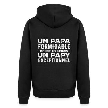 Papa Formidable Donne Un Papy Exceptionnel - Veste à capuche bio Premium Unisexe - noir - Dos - Nico (187cm)