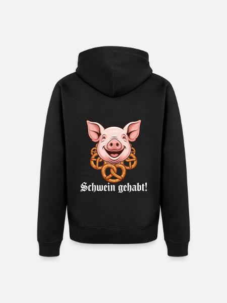 Pig had ! - Unisex Premium Organic Zip Hoodie - black