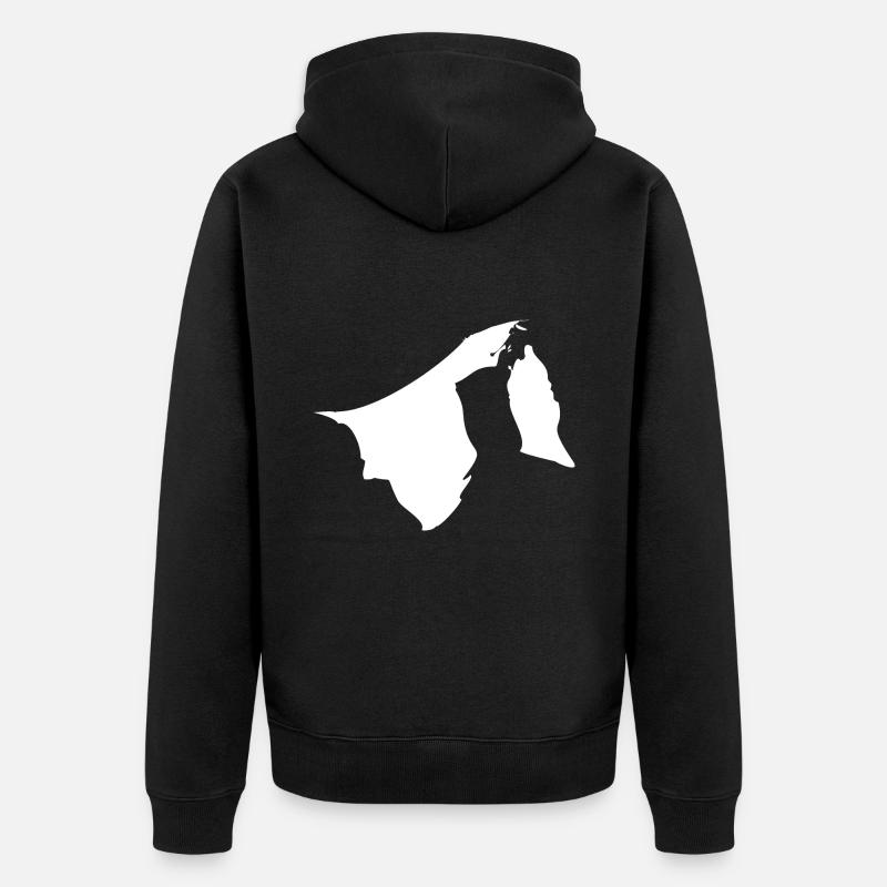 Drapeau de carte de Brunei - Veste à capuche bio Premium Unisexe - noir