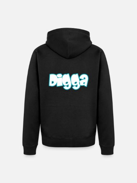 Digga - Unisex Premium Bio Zip Hoodie - Schwarz