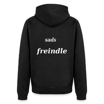 bayerisch friedlich nett freundlich - Unisex Premium Bio Zip Hoodie - Schwarz - Hinten - Nico (187cm)