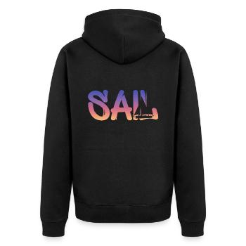 segeln - Unisex Premium Bio Zip Hoodie - Schwarz - Hinten - Nico (187cm)