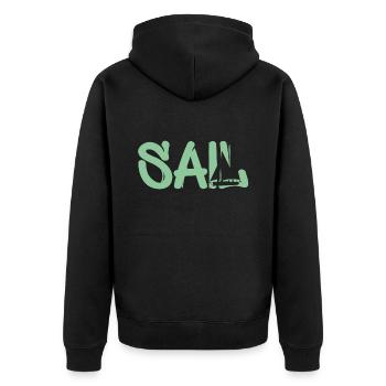 Sail Segeln Segelboot - Unisex Premium Bio Zip Hoodie - Schwarz - Hinten - Nico (187cm)