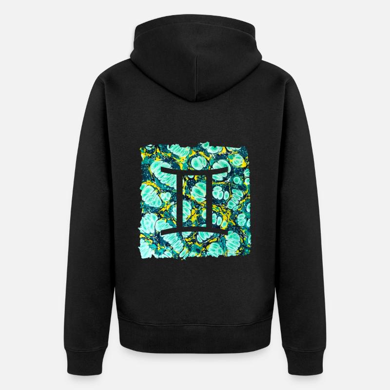 zwillinge e 241 - Unisex Premium Bio Zip Hoodie - Schwarz