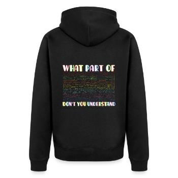 Lustig Mathematik Spruch Mathelehrer Mathesprüche - Unisex Premium Bio Zip Hoodie - Schwarz - Hinten - Nico (187cm)