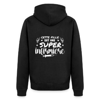 Dieses Mädchen ist eine großartige Krankenschwester - Unisex Premium Bio Zip Hoodie - Schwarz - Hinten - Nico (187cm)