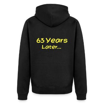 63 Jahre später Lustige Geburtstagsgeschenke, 63. Geburtstag - Unisex Premium Bio Zip Hoodie - Schwarz - Hinten - Nico (187cm)