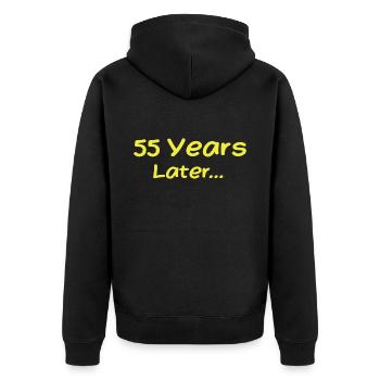 55 Jahre später Lustige Geburtstagsgeschenke, 55. Geburtstag - Unisex Premium Bio Zip Hoodie - Schwarz - Hinten - Nico (187cm)