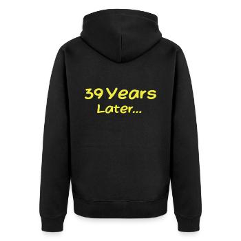 39 Jahre später Lustige Geburtstagsgeschenke, 39. Geburtstag - Unisex Premium Bio Zip Hoodie - Schwarz - Hinten - Nico (187cm)