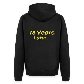 78 Jahre später Lustige Geburtstagsgeschenke, 78. Geburtstag - Unisex Premium Bio Zip Hoodie - Schwarz - Hinten - Nico (187cm)