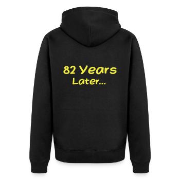 82 Jahre später Lustige Geburtstagsgeschenke, 82. Geburtstag - Unisex Premium Bio Zip Hoodie - Schwarz - Hinten - Nico (187cm)