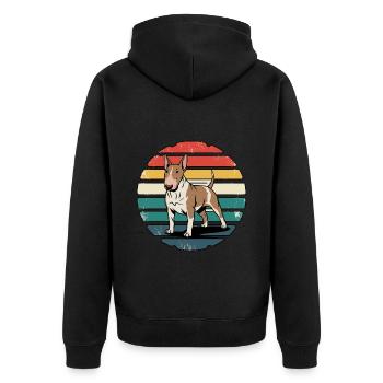 Retro Bull Terrier Vintage Dog Lover Gifts - Unisex Premium Bio Zip Hoodie - Schwarz - Hinten - Nico (187cm)