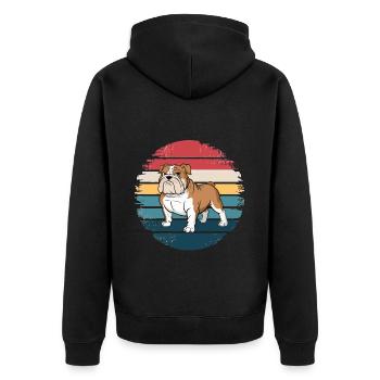 Rétro bouledogue français vintage amoureux des chiens cadeaux - Veste à capuche bio Premium Unisexe - noir - Dos - Nico (187cm)