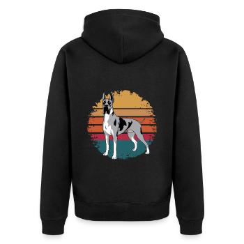 Rétro Vintage Greyhound Dog Lover Cadeaux pour les hommes - Veste à capuche bio Premium Unisexe - noir - Dos - Nico (187cm)
