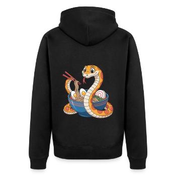 Drôle Ramen Snake Noodle Lover Kawaii Food Gifts - Veste à capuche bio Premium Unisexe - noir - Dos - Nico (187cm)