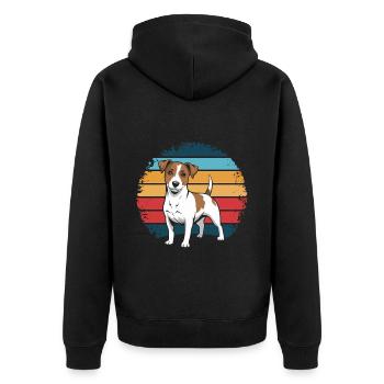 Rétro Vintage Jack Russell Terrier Chien Propriétaire Cadeaux - Veste à capuche bio Premium Unisexe - noir - Dos - Nico (187cm)