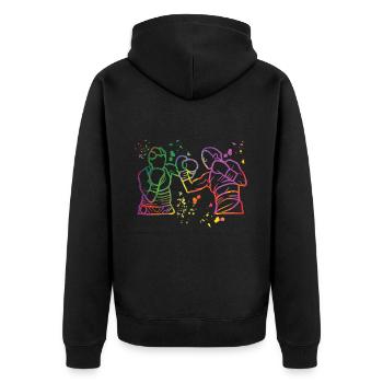 Boxing Fighter Kids Boxing Match Boxer - Unisex Premium Organic Zip Hoodie - black - Back - Nico (187cm)