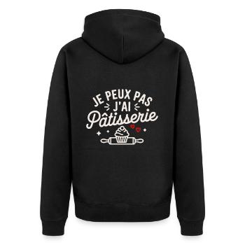 jE PEUX PAS J ai Pêtisserie - Veste à capuche bio Premium Unisexe - noir - Dos - Nico (187cm)