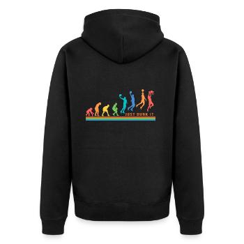 Basketball Basketball Player Basketball Evolution - Unisex Premium Organic Zip Hoodie - black - Back - Nico (187cm)