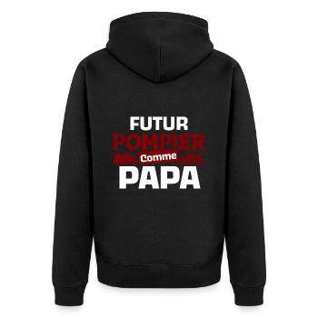Bodysuit baby future firefighter t-shirt kids - Unisex Premium Organic Zip Hoodie - black - Back - Nico (187cm)