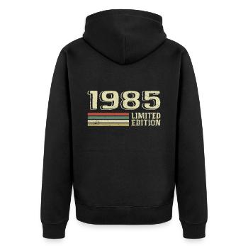 Nées en 1985 anniversaire 1985 Vintage 1985 - Veste à capuche bio Premium Unisexe - noir - Dos - Nico (187cm)
