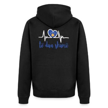 albanisch kosovo albania shirt te dua shume - Unisex Premium Bio Zip Hoodie - Schwarz - Hinten - Nico (187cm)