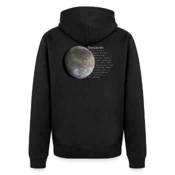 Ganymede - Unisex Premium Organic Zip Hoodie - black - Back - Nico (187cm)