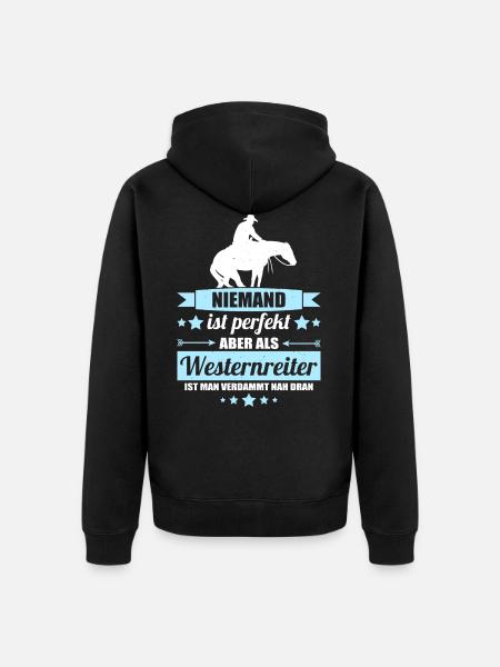 Westernreiter - Unisex Premium Bio Zip Hoodie - Schwarz