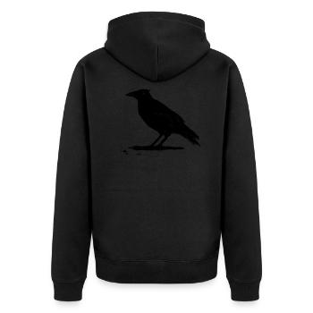 Ravenfeather - black - Unisex Premium Organic Zip Hoodie - black - Back - Nico (187cm)