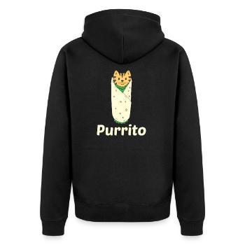 Purrito - Cats burrito purr cat kitten - Unisex Premium Organic Zip Hoodie - black - Back - Nico (187cm)
