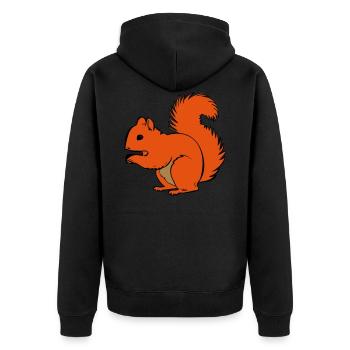 squirrel - Unisex Premium Organic Zip Hoodie - black - Back - Nico (187cm)