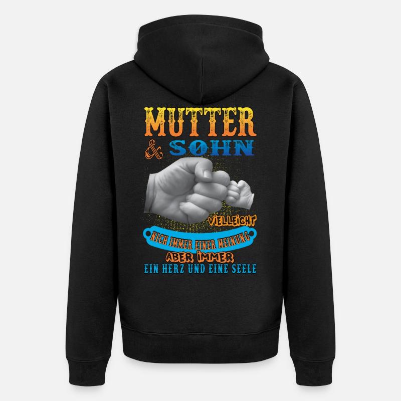 Mutter und sohn - Unisex Premium Bio Zip Hoodie - Schwarz