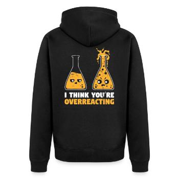 Professeur de chimie overreaction drôle - Veste à capuche bio Premium Unisexe - noir - Dos - Nico (187cm)