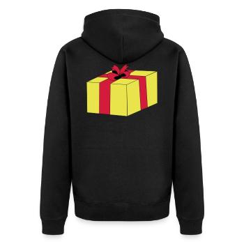 Emballage cadeau surprise, boucle de paquets - Veste à capuche bio Premium Unisexe - noir - Dos - Nico (187cm)