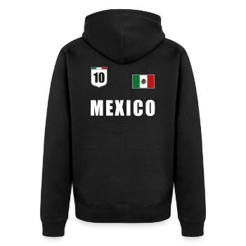 Mexique T-shirt drapeau mexicain maillot de football - Veste à capuche bio Premium Unisexe - noir - Dos - Nico (187cm)