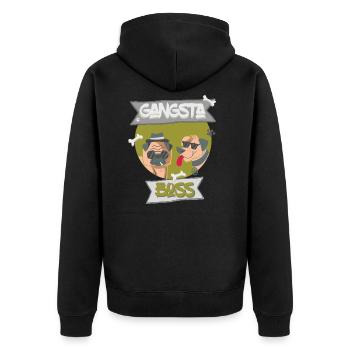 Gangsta Boss: Chiens de mafia sympas: Pug Gangster - Veste à capuche bio Premium Unisexe - noir - Dos - Nico (187cm)