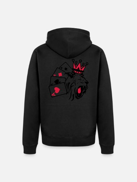 king king poker lion1 - Unisex Premium Organic Zip Hoodie - black